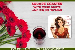 Four Square Wine Coasters with Quote | Coasters Sublimation Product Image 2