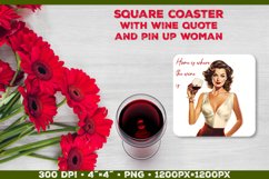 Four Square Wine Coasters with Quote | Coasters Sublimation Product Image 4