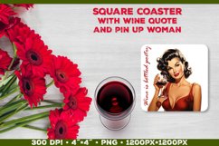Four Square Wine Coasters with Quote | Coasters Sublimation Product Image 5