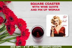 Four Square Wine Coasters with Quote | Coasters Sublimation Product Image 2