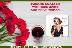 Four Square Wine Coasters with Quote | Coasters Sublimation Product Image 3
