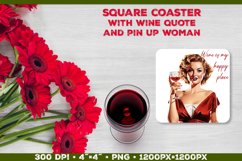 Four Square Wine Coasters with Quote | Coasters Sublimation Product Image 4