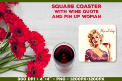 Four Square Wine Coasters with Quote | Coasters Sublimation Product Image 5