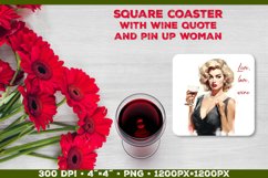 Four Square Wine Coasters with Quote | Coasters Sublimation Product Image 2
