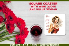 Four Square Wine Coasters with Quote | Coasters Sublimation Product Image 4