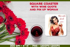 Four Square Wine Coasters with Quote | Coasters Sublimation Product Image 5