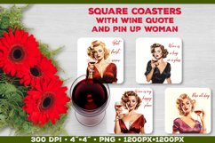 Four Square Wine Coasters with Quote | Coasters Sublimation Product Image 1