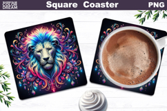 Leo Zodiac Lion Design | Neon Astrology Sublimation Product Image 1