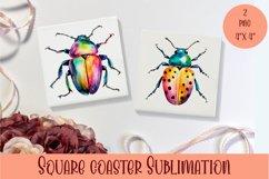 Buzzing Bug Coaster. Watercolor Essentials Coaster Design Product Image 1