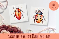 Buzzing Bug Coaster. Watercolor Essentials Coaster Design Product Image 1