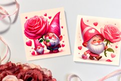 Valentines Gnome. Cute Gnome Square Coaster Design Product Image 3