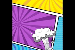 Square colorful comic cartoon frame border template backgrou Product Image 2