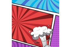 Square colorful comic cartoon frame border template backgrou Product Image 1