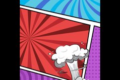 Square colorful comic cartoon frame border template backgrou Product Image 2