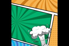 Square colorful comic cartoon frame border template backgrou Product Image 2