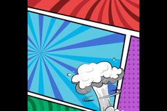 Square colorful comic cartoon frame border template backgrou Product Image 2