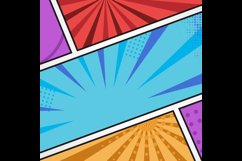 Square comic book pop art style background template design Product Image 2