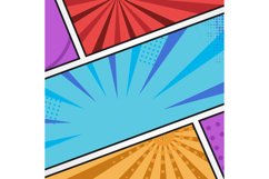 Square comic book pop art style background template design Product Image 1