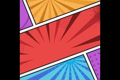 Square comic book pop art style background template isolated Product Image 2