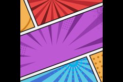 Square comic book pop art style background template vector Product Image 2