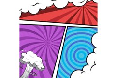 Square comic colorful frame cartoon background template conc Product Image 1