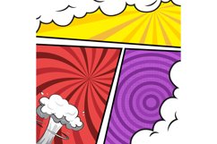 Square comic colorful frame cartoon background template desi Product Image 1