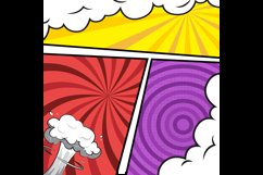 Square comic colorful frame cartoon background template desi Product Image 2