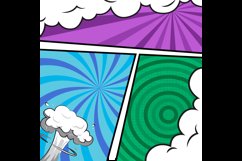 Square comic colorful frame cartoon background template grap Product Image 2