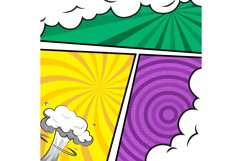 Square comic colorful frame cartoon background template isol Product Image 1