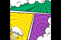 Square comic colorful frame cartoon background template isol Product Image 2