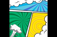 Square comic colorful frame cartoon background template vect Product Image 2