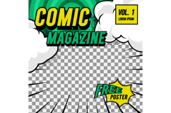 Square comic cover front page layout background template Product Image 1