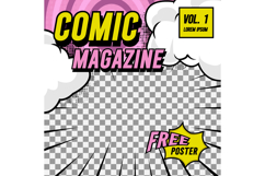 Square comic cover front page layout background template des Product Image 1