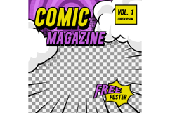 Square comic cover front page layout background template gra Product Image 1
