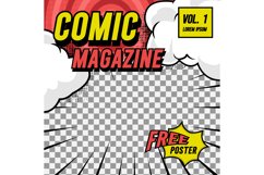 Square comic cover front page layout background template mar Product Image 1