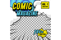 Square comic cover front page layout background template pro Product Image 1