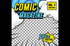 Square comic cover front page layout background template pro Product Image 2