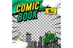 Square comic cover template front page layout background Product Image 1