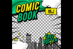 Square comic cover template front page layout background Product Image 2