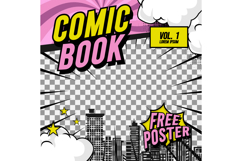 Square comic cover template front page layout design Product Image 1
