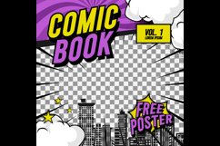 Square comic cover template front page layout graphic Product Image 2