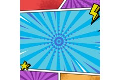 Square comic style wallpaper or background template vector Product Image 1