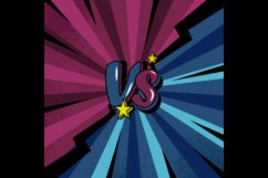 Square comic versus fight background two color concept Product Image 2