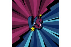 Square comic versus fight background two color concept Product Image 1