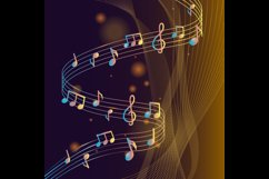 Square cover colorful music notes with bokeh design vector Product Image 2