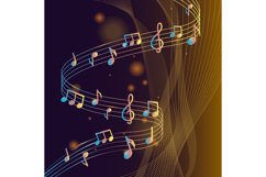 Square cover colorful music notes with bokeh design vector Product Image 1