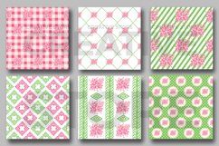 Pink &amp; Green Shabby Chic Digital Papers, Floral Patterns Product Image 4