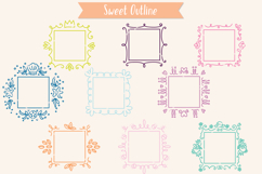 Colored Square Doodle Frames | Hand Drawn Monogram Border Product Image 7