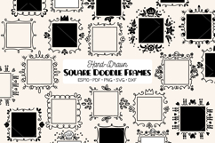 Square Doodle Frames | Hand Drawn Monogram Border Product Image 1