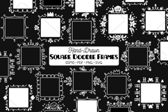 White Square Doodle Frames | Hand Drawn Monogram Border Product Image 1